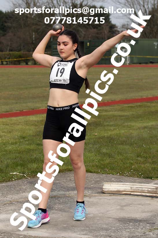 Shot putt, 2021 NECAA Open Graded Meeting, Morpeth. Photo: David T. Hewitson/Sports for All Pics